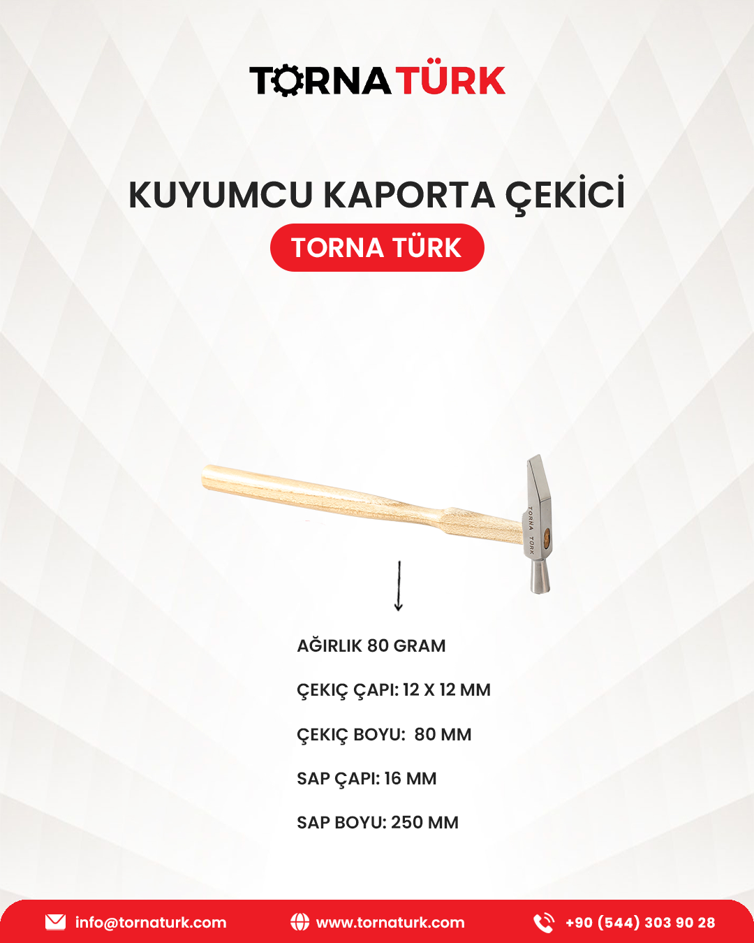 kuyumcu kaporta çekici -bir keski - bir ucu yuvarlak - 80 gram
