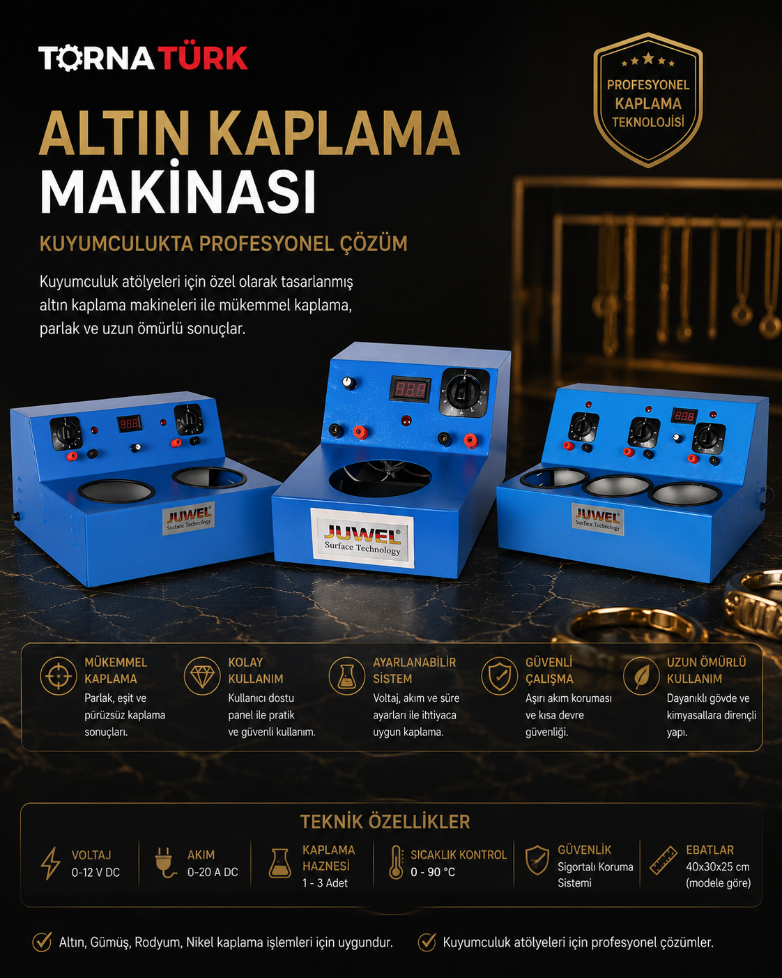 altın ve gümüş kaplama makinaları / gold and silver plating machines