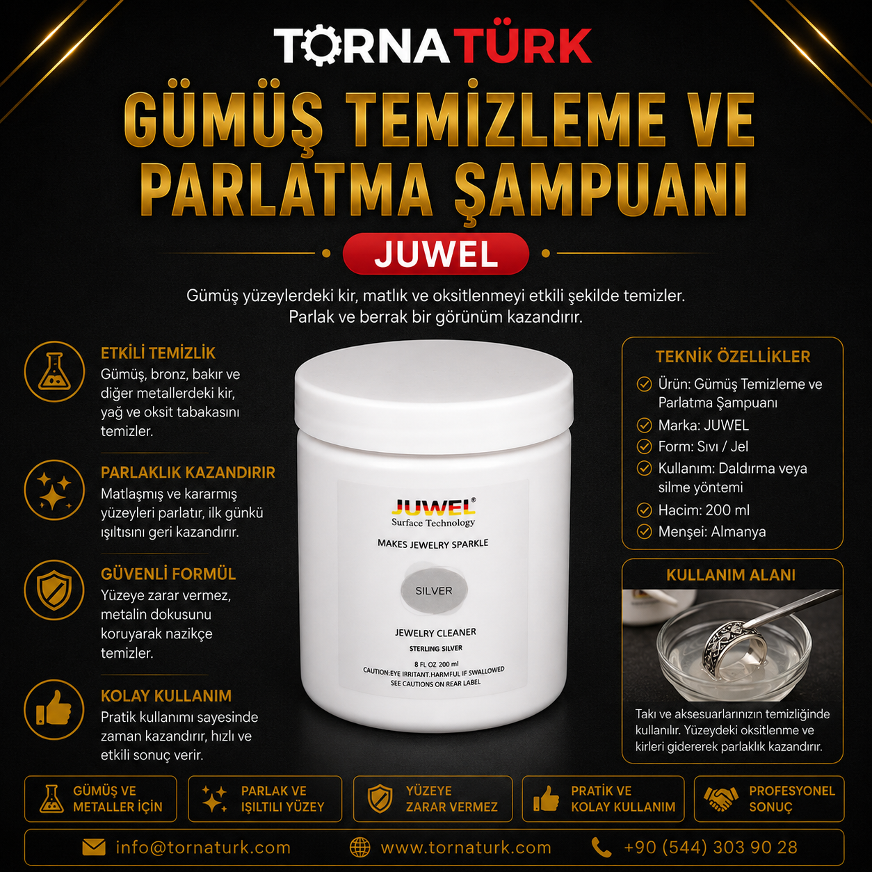 gümüş temizleme ve parlatma şampuanı - juwel marka