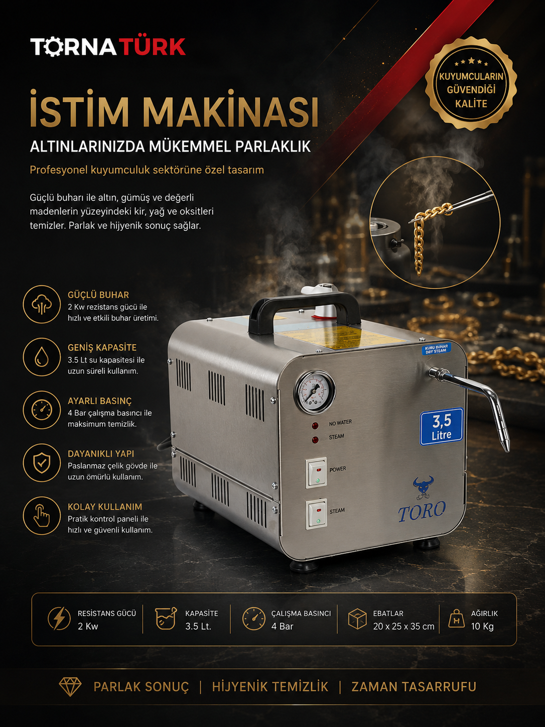 istim makinası 3.5 litre toro marka / steam engine