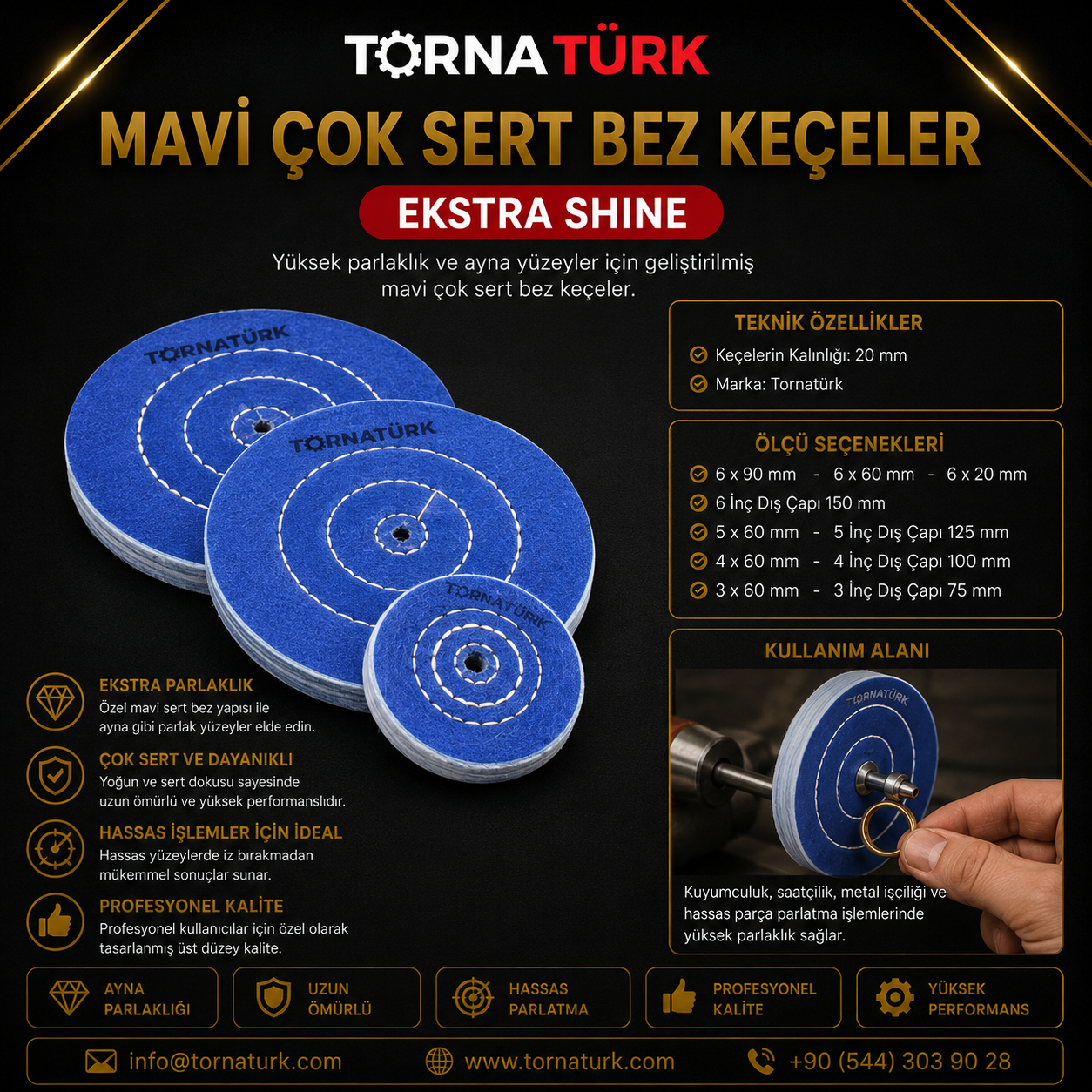 mavi çok sert bez keçeler  -  extra shine