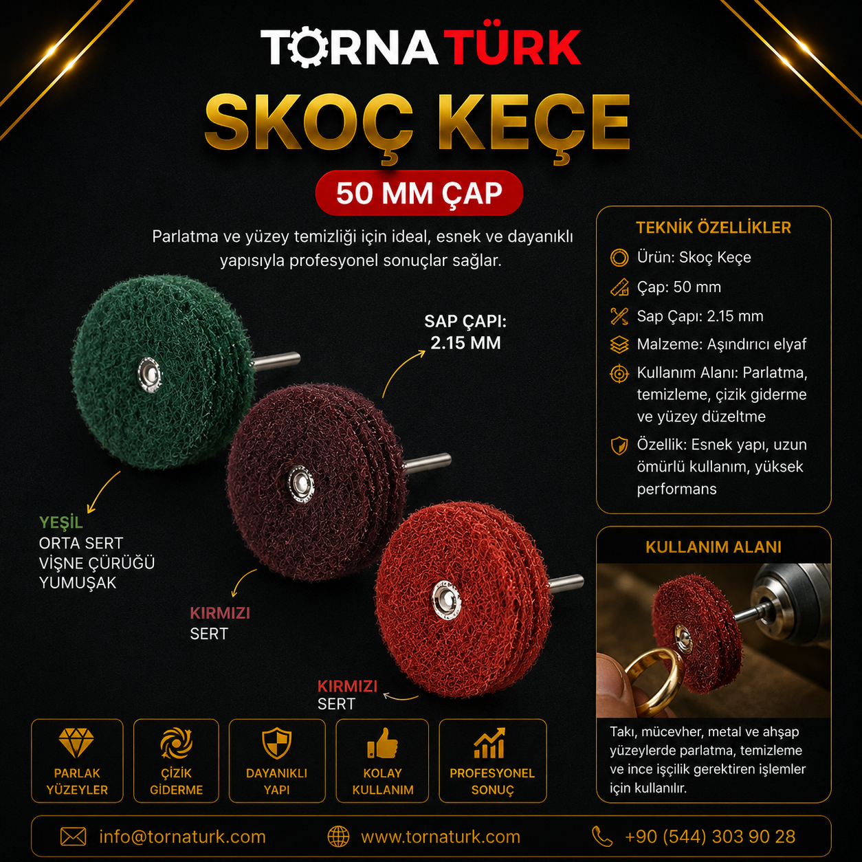 skoç keçe çap 50 mm