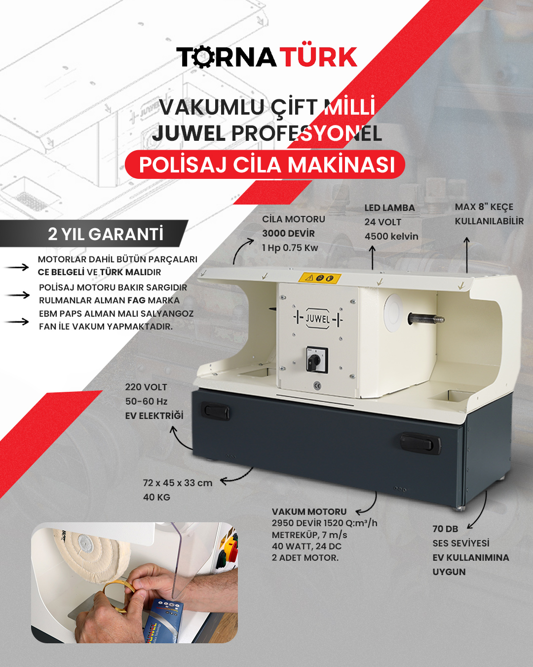 vakumlu çift milli profesyonel polisaj cila makinası ( kuyumcu ve tesbih  polisaj makinası ) saat ve dental diş parlatma makinası / polishing machine